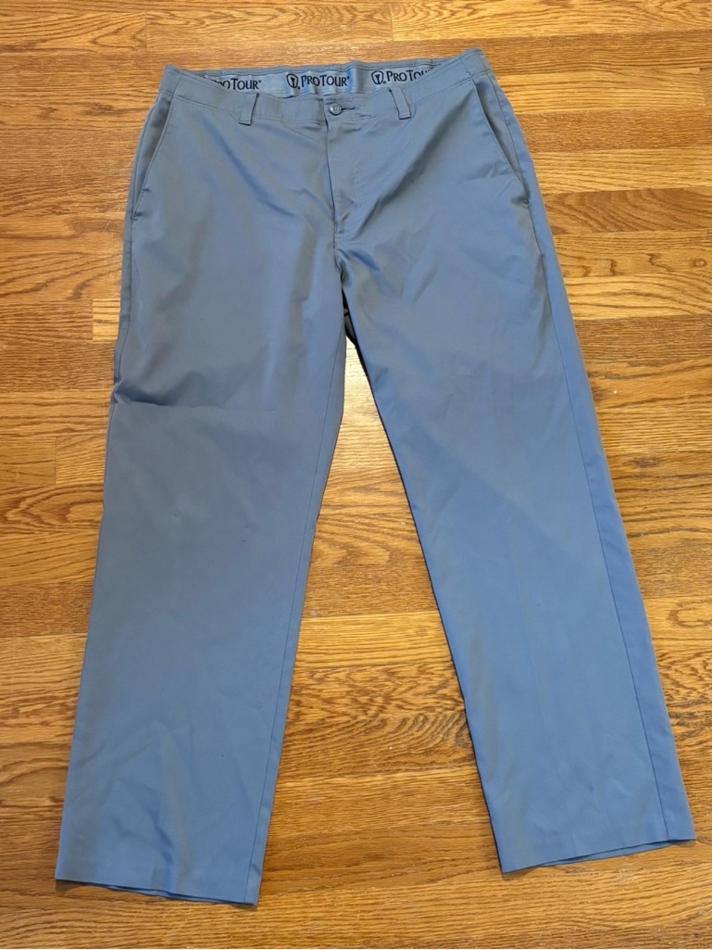 Pro Tour Golf Pants Men’s 34x30 Gray Performance Stretch Flat Front